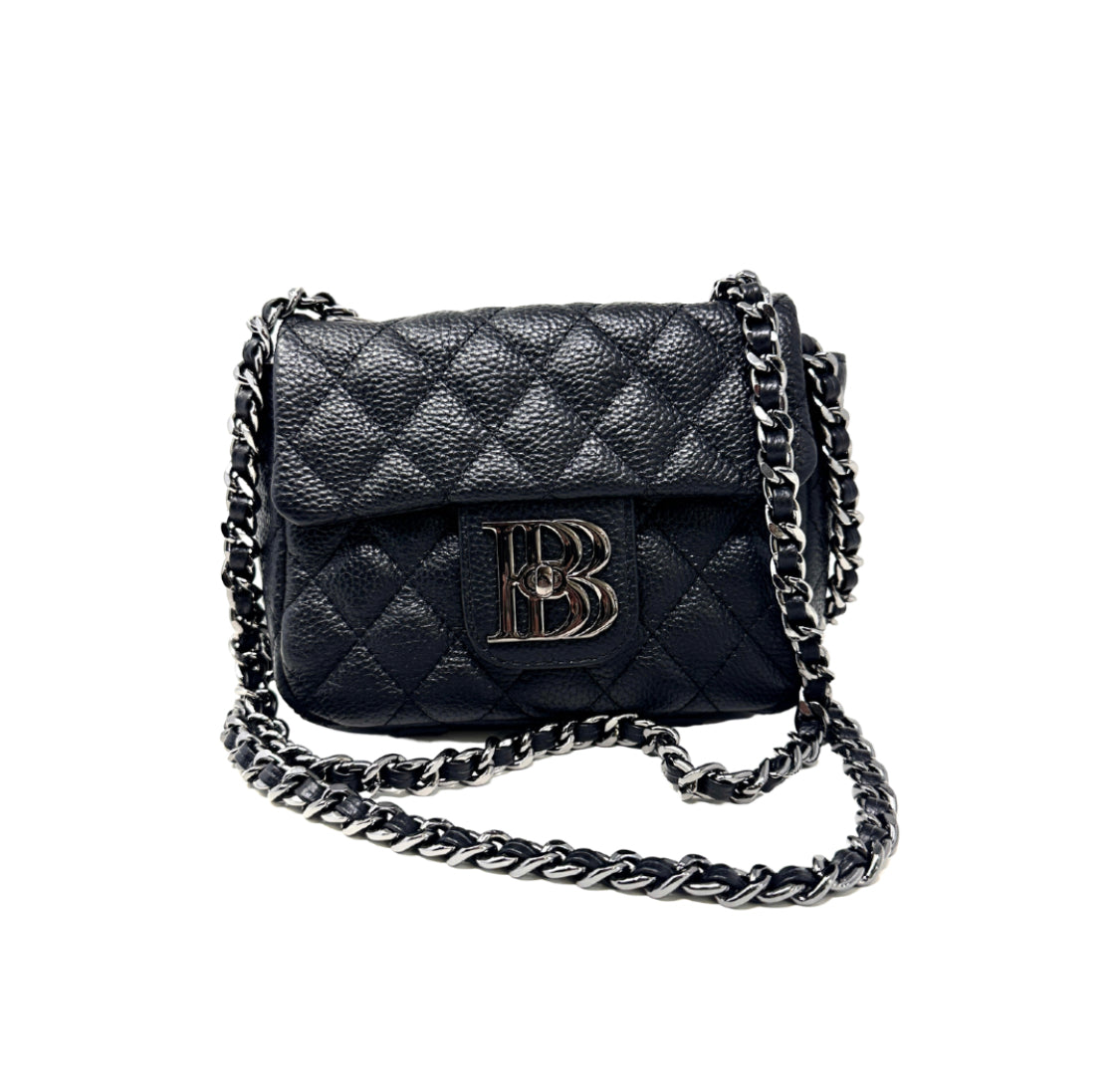 Chanel Beige/ Black W Envy Quilted Leather Logo Charm Chains