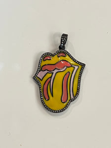 Madison Hayes - Hot Lips with Pave Outline Pendant