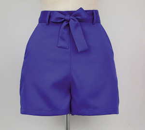 Woven Shorts with Tie Belt