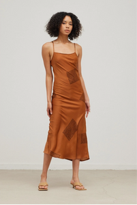 Dotted Square Print Slip Dress