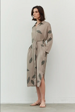 Load image into Gallery viewer, Long Sleeve Satin Shirt Dress
