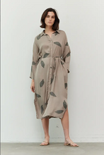 Load image into Gallery viewer, Long Sleeve Satin Shirt Dress
