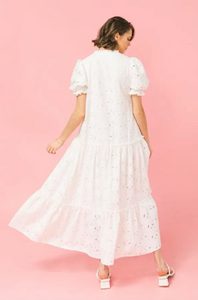 Short Sleeve Lace Maxi Dress
