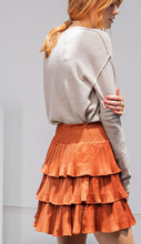 Load image into Gallery viewer, Ruffled Satin Mini Skirt
