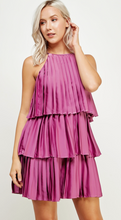 Load image into Gallery viewer, Pleated Satin Tiered Dress
