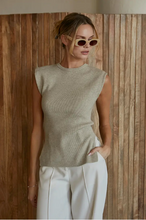 Load image into Gallery viewer, Sleeveless Power Shoulder Crewneck
