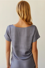 Load image into Gallery viewer, Satin Tee with Side Ruching
