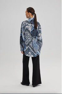 Rib Belted Patterned Shirt