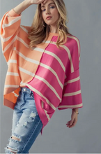 Load image into Gallery viewer, Two Tone Stripe Sweatshirt
