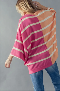 Two Tone Stripe Sweatshirt
