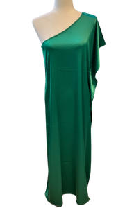 One Shoulder Satin Maxi Dress